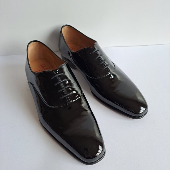 NEW Di Bianco Black Comfort Flex Patent Leather Shiny Shoes Size 10 main image 15